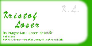 kristof loser business card