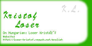 kristof loser business card